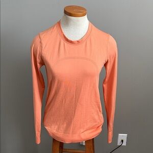 Lululemon - Swiftly Long Sleeve Shirt - Orange - Size Small/Medium